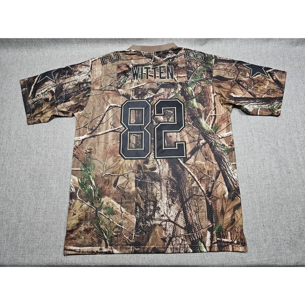 Dallas Cowboys Jersey Mens 48 Brown Camo NFL Football Witten 82 Nike On Field